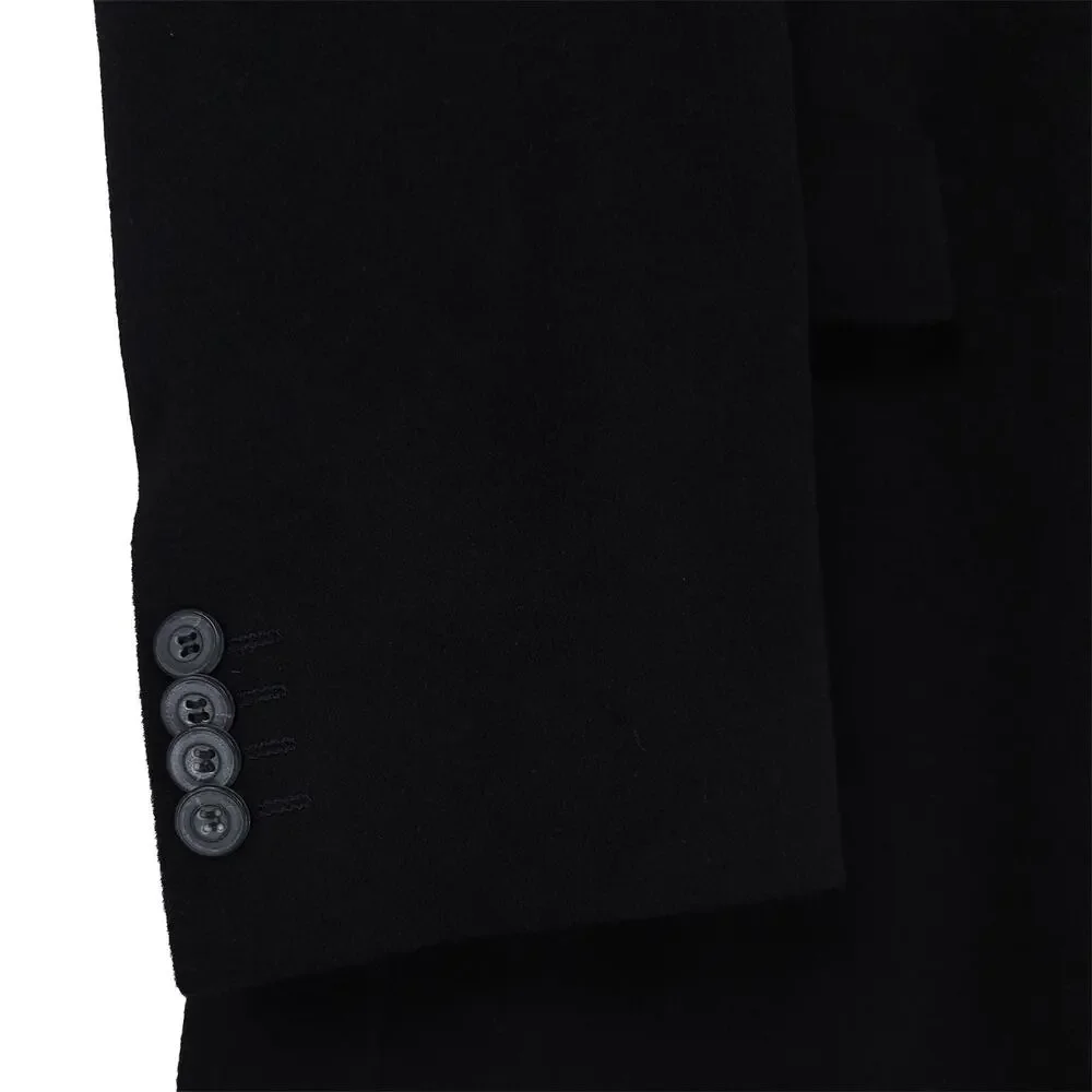Hugo Boss Mens Migor Slim Fit Overcoat 42R Black Solid Cashmere NWT